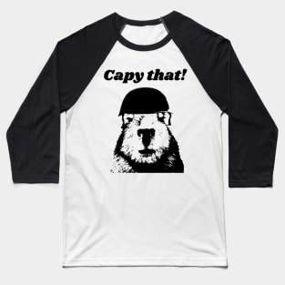 Capybara with a Helmet Baseball T-Shirt